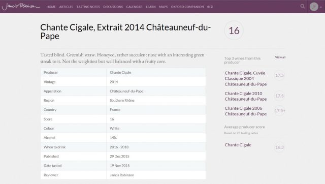 CHANTE CIGALE EXTRAIT BLANC 2014 - 16 JANCIS